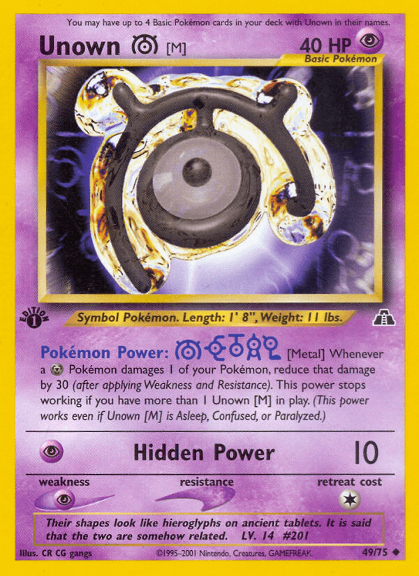 Unown [M] Neo Discovery card