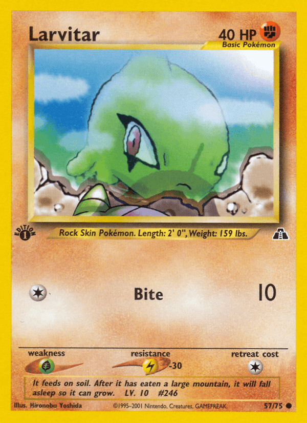 Larvitar Neo Discovery card