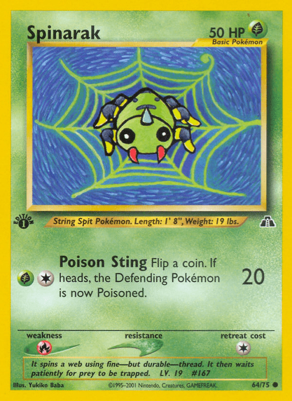 Spinarak Neo Discovery card