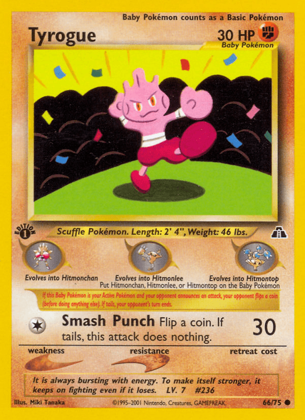Tyrogue Neo Discovery card