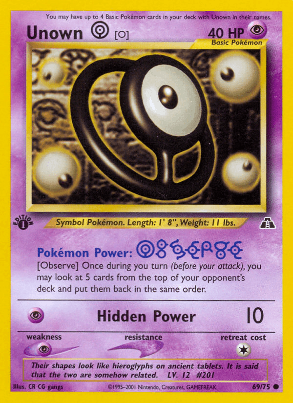 Unown [O] Neo Discovery card