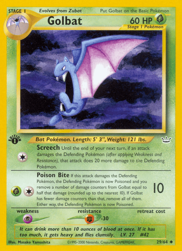 Golbat Neo Revelation card