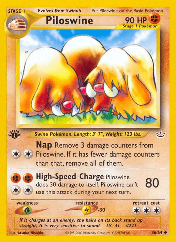Piloswine Neo Revelation card