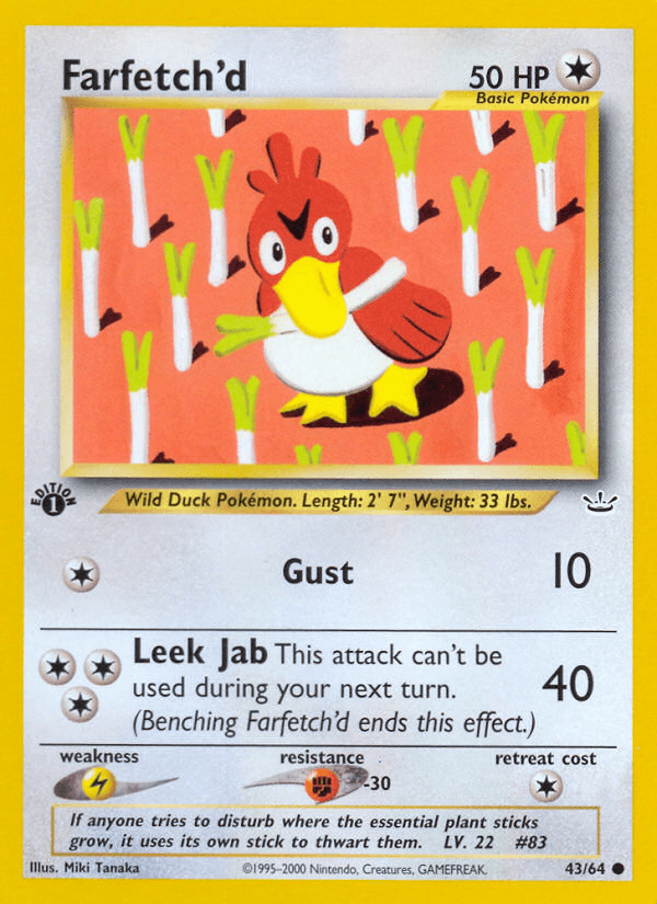 Farfetch'd Neo Revelation card