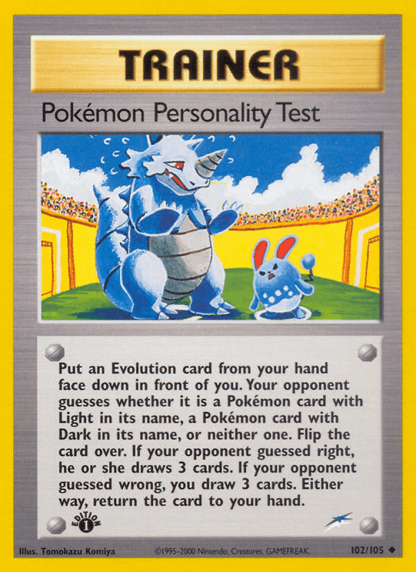 Pokémon Personality Test Neo Destiny card
