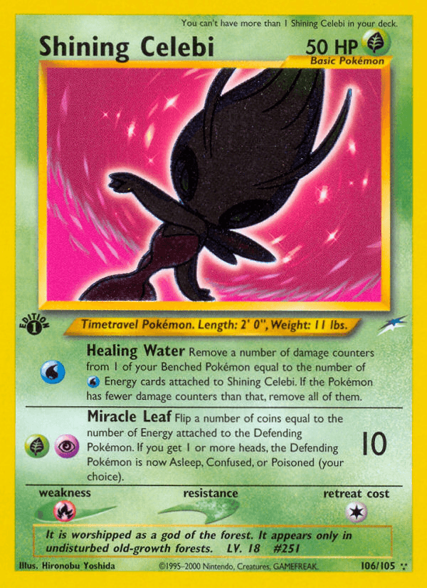 Shining Celebi Neo Destiny card