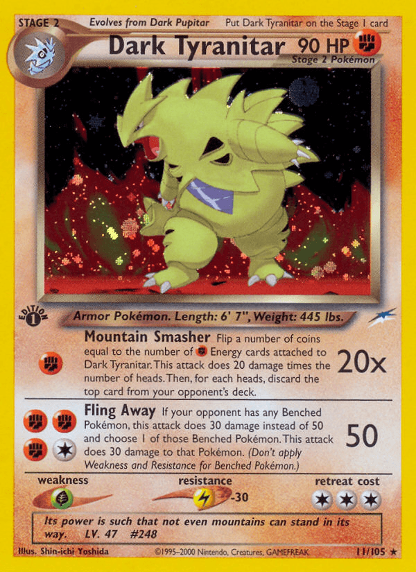 Dark Tyranitar Neo Destiny card