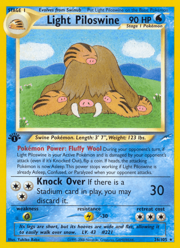 Light Piloswine Neo Destiny card