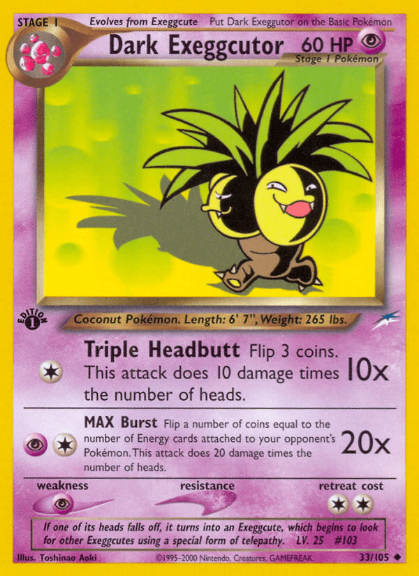 Dark Exeggutor Neo Destiny card