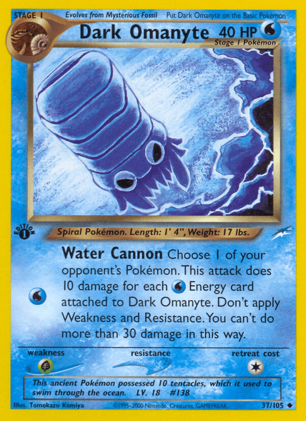 Dark Omanyte Neo Destiny card