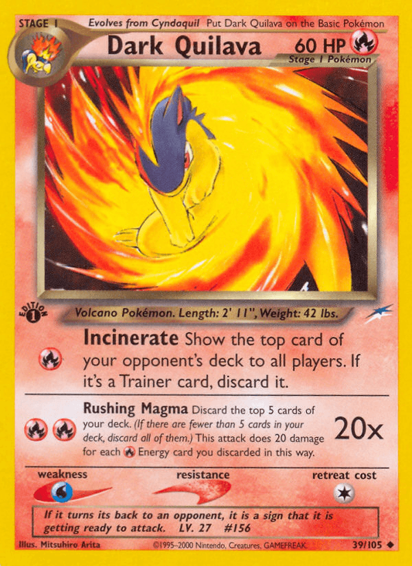 Dark Quilava Neo Destiny card