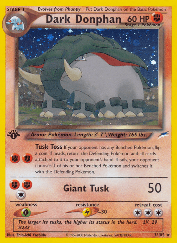 Dark Donphan Neo Destiny card