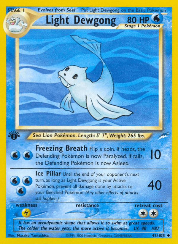 Light Dewgong Neo Destiny card