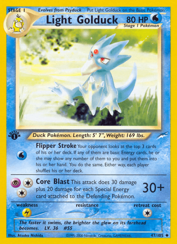 Light Golduck Neo Destiny card