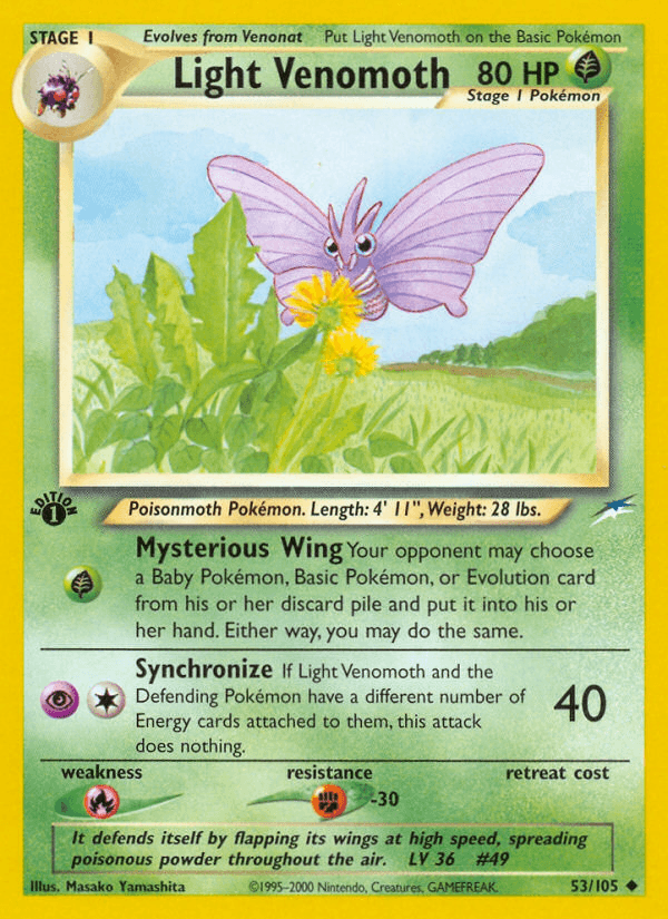 Light Venomoth Neo Destiny card