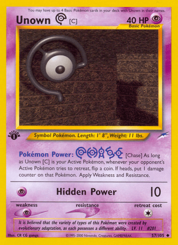 Unown [C] Neo Destiny card