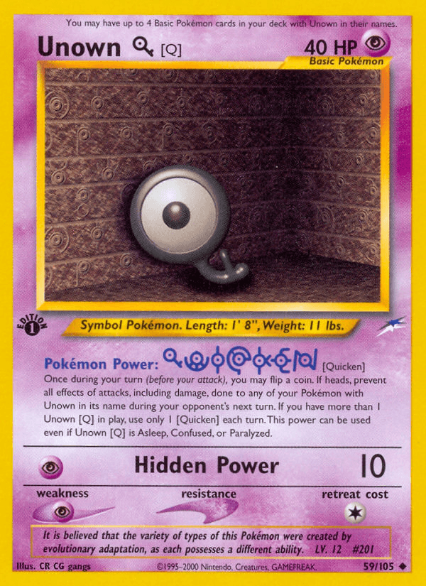 Unown [Q] 寶可夢 card
