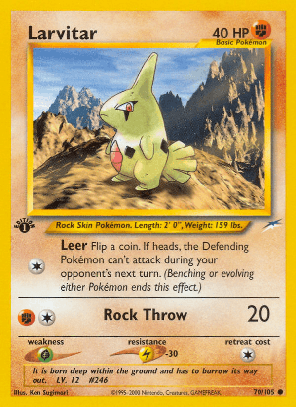 Larvitar Neo Destiny card