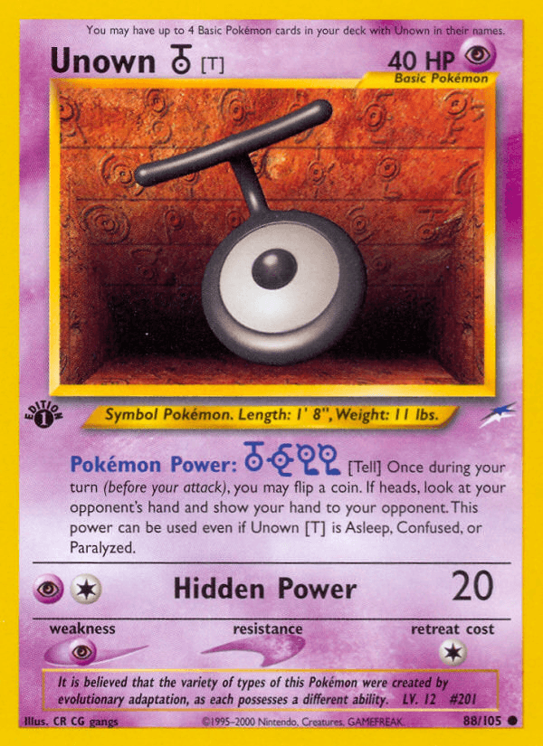 Unown [T] Neo Destiny card