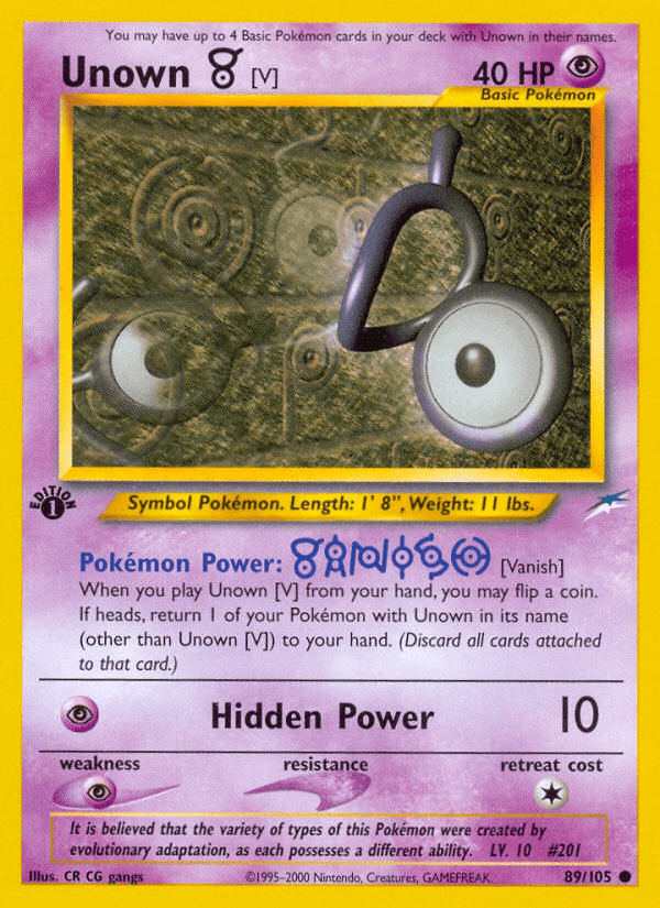 Unown [V] Neo Destiny card