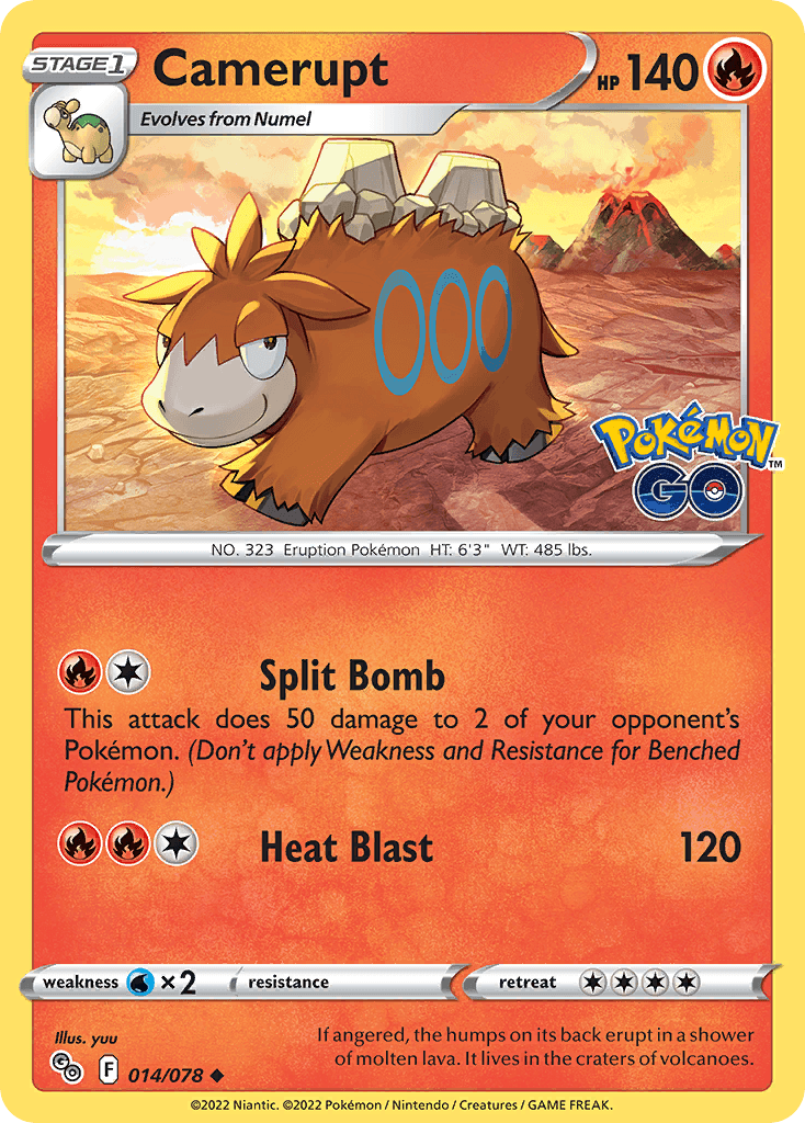 Camerupt Pokémon GO card