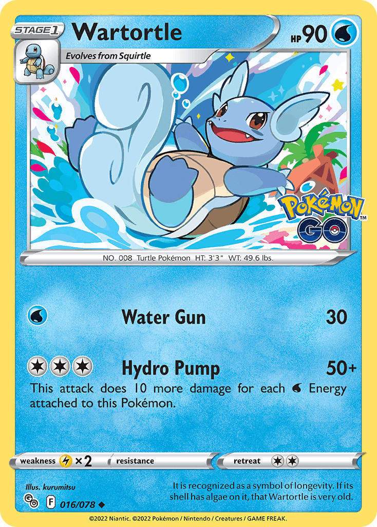 Wartortle Pokémon GO card