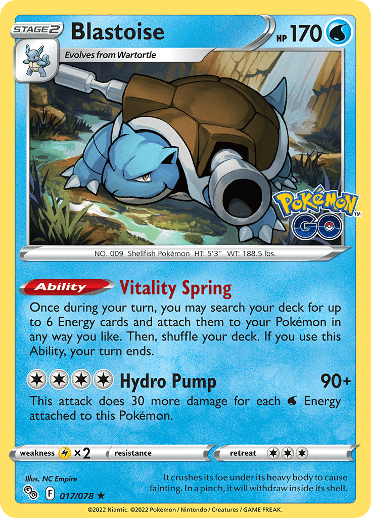 Blastoise Pokémon GO card