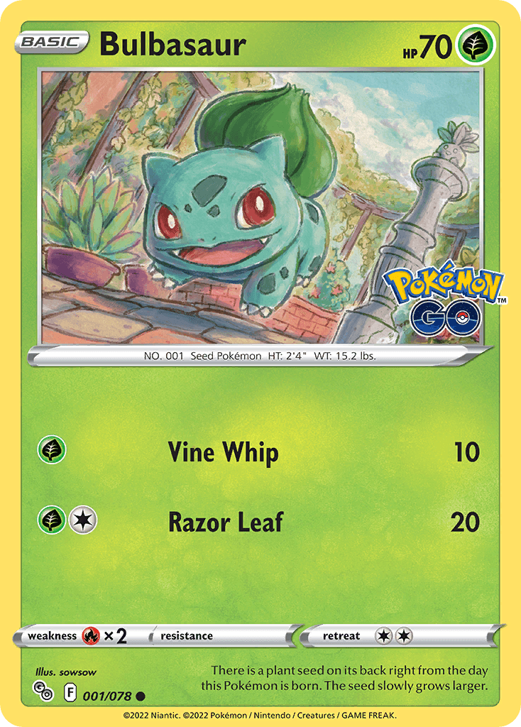 Bulbasaur Pokémon GO card