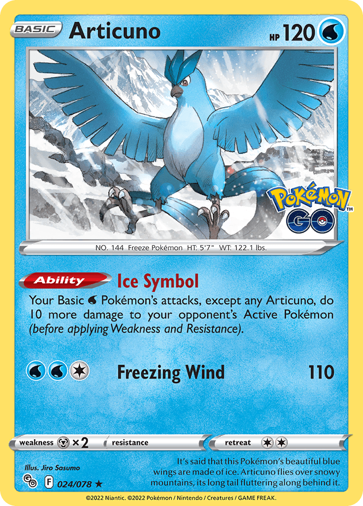 Articuno Pokémon GO card