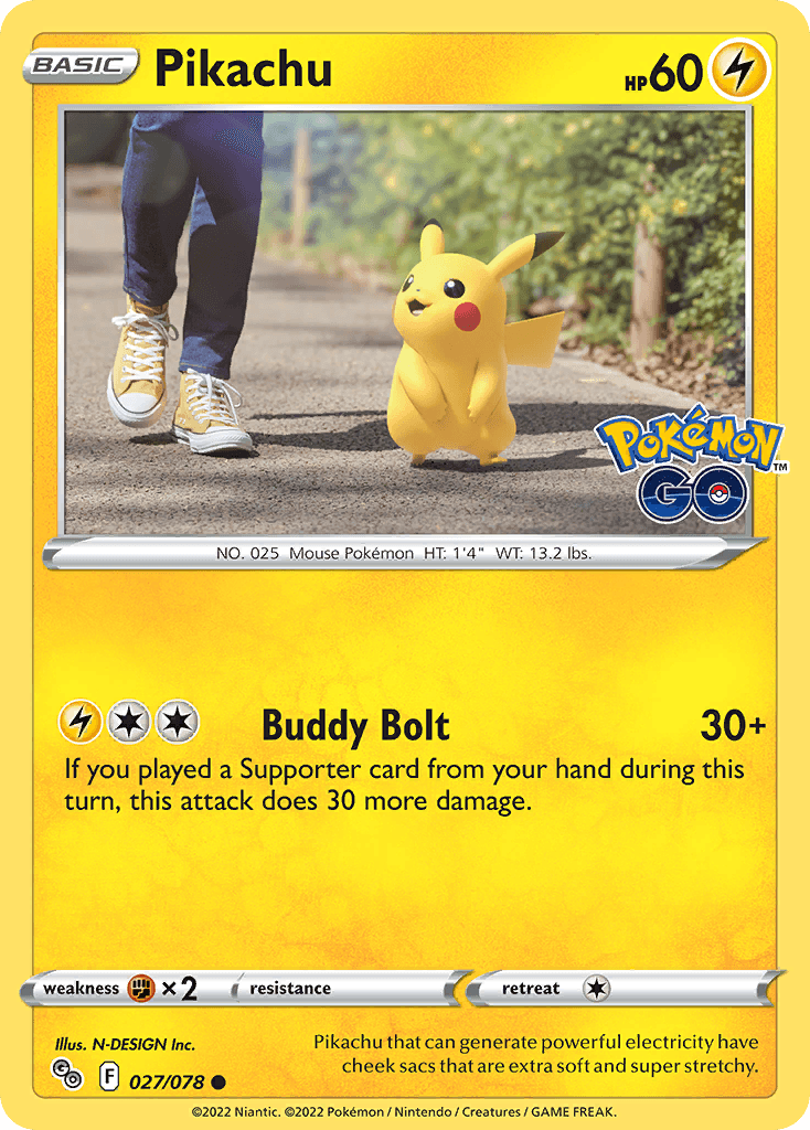 Pikachu Pokémon GO card