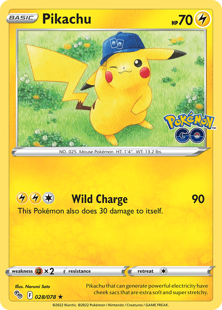 Pikachu Pokémon GO card