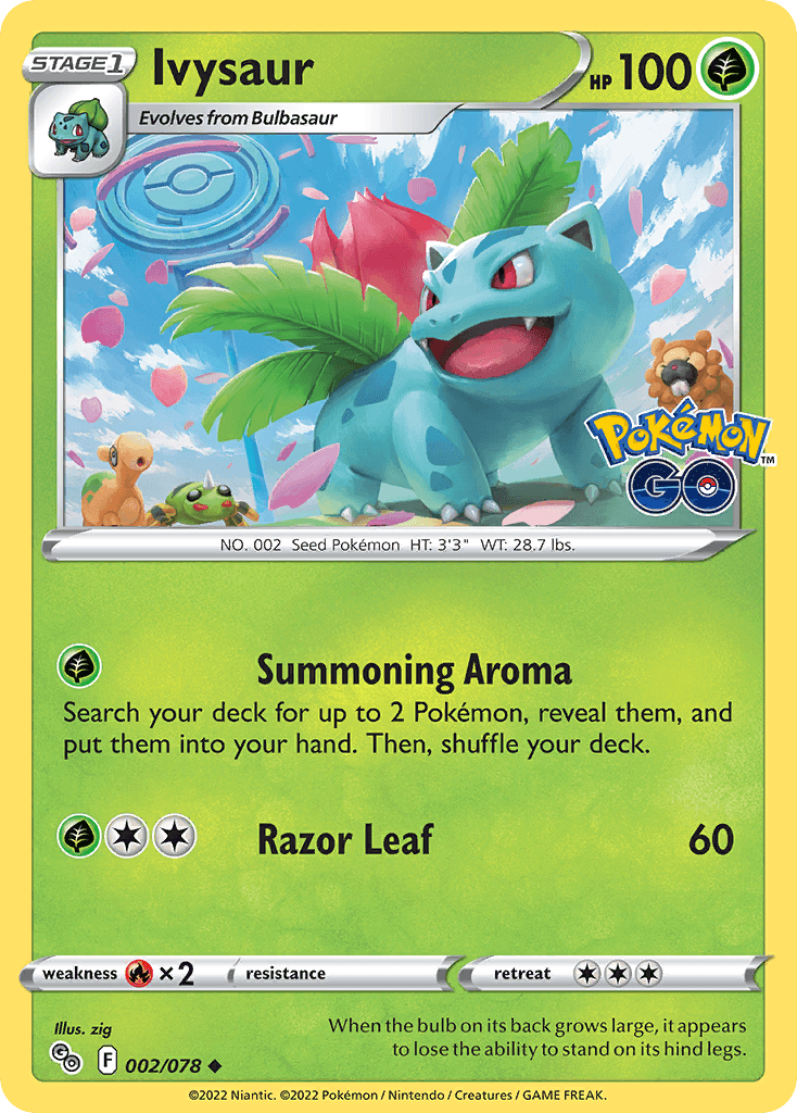 Ivysaur Pokémon GO card