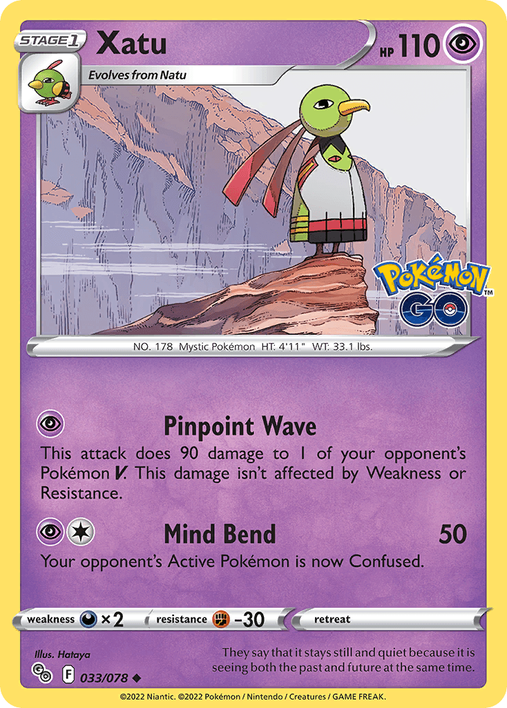 Xatu Pokémon GO card