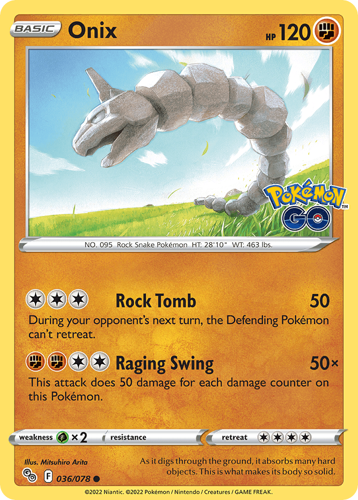 Onix Pokémon GO card