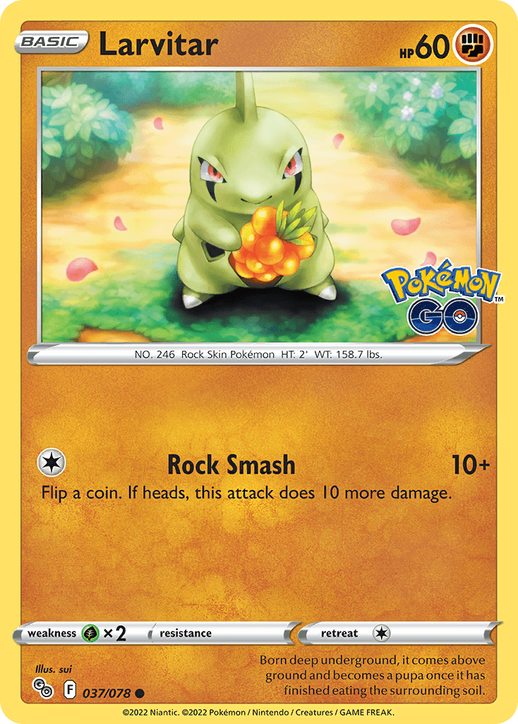 Larvitar Pokémon GO card