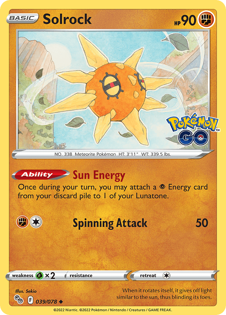 Solrock Pokémon GO card