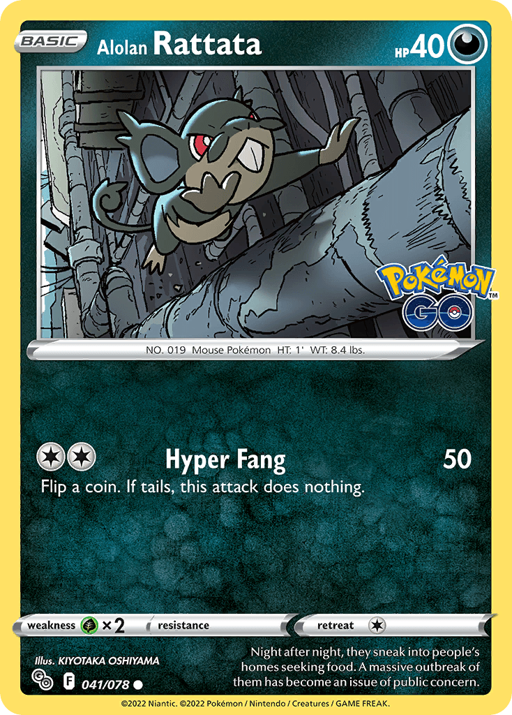 Alolan Rattata Pokémon GO card