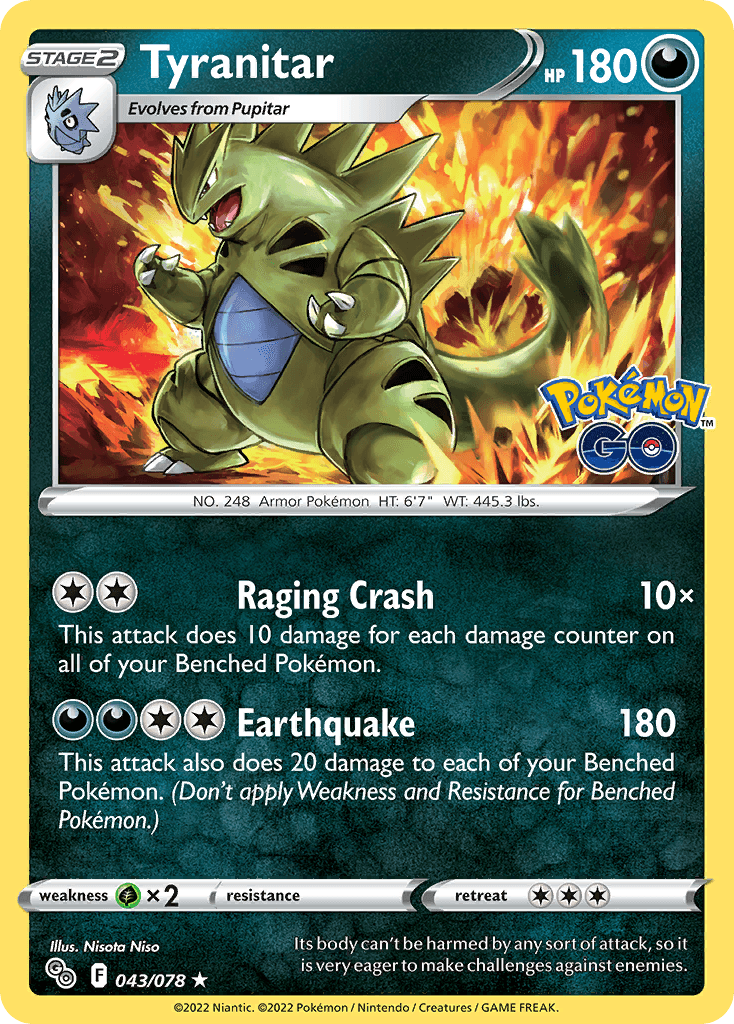 Tyranitar Pokémon GO card