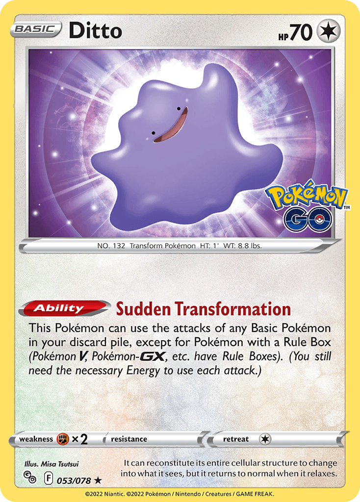 Ditto Pokémon GO card