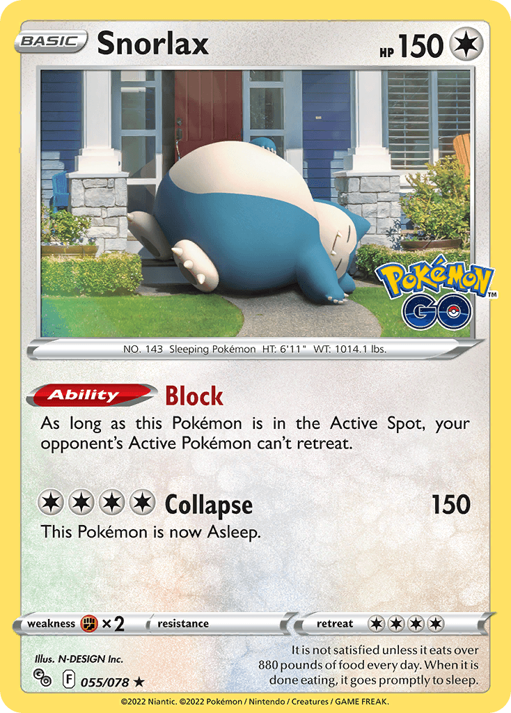 Snorlax Pokémon GO card