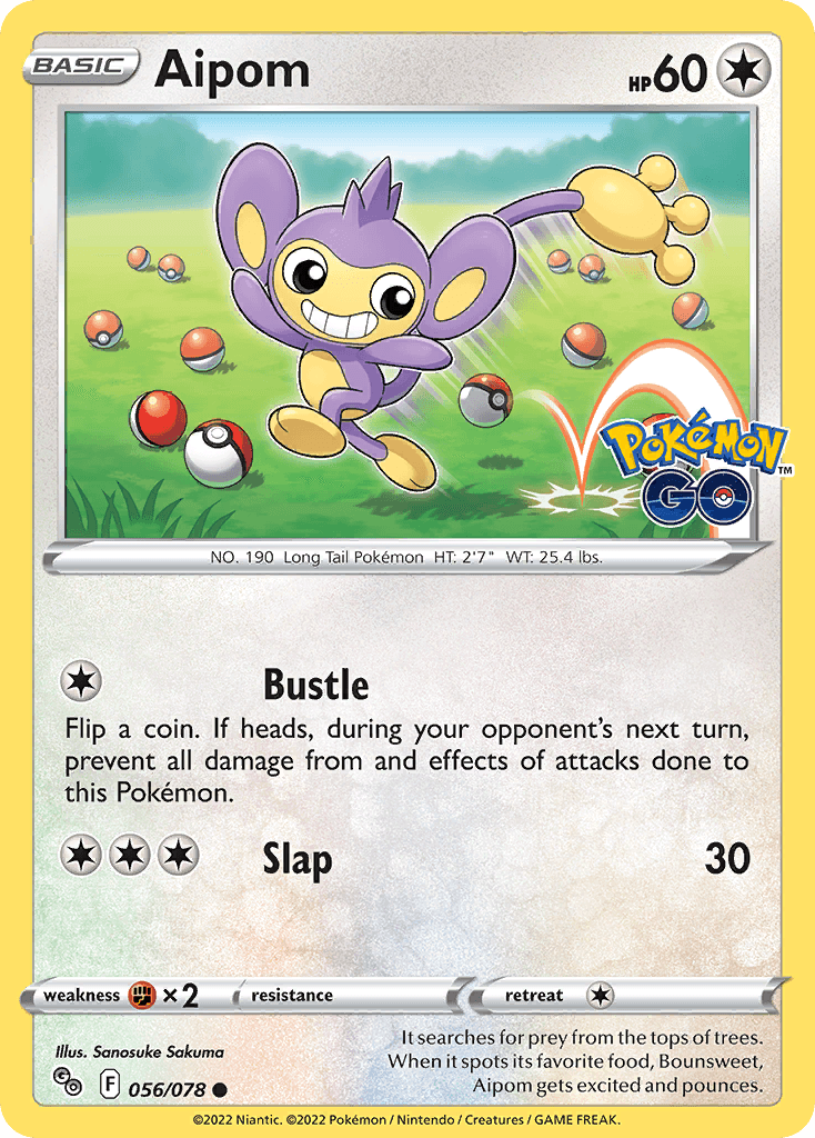 Aipom Pokémon GO card
