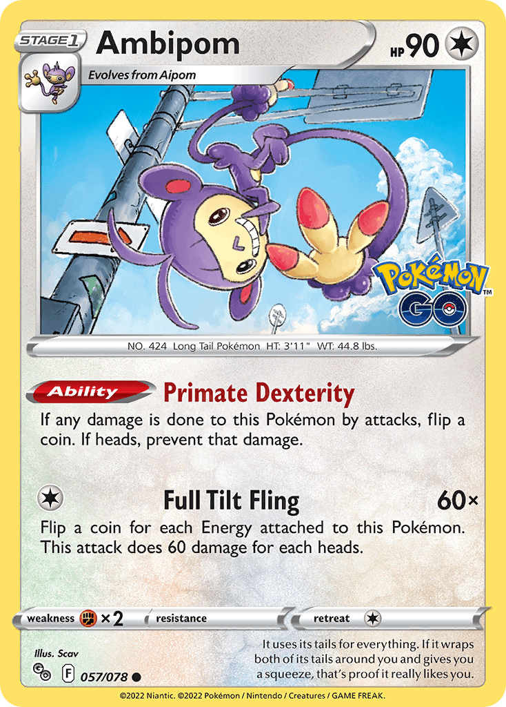 Ambipom Pokémon GO card