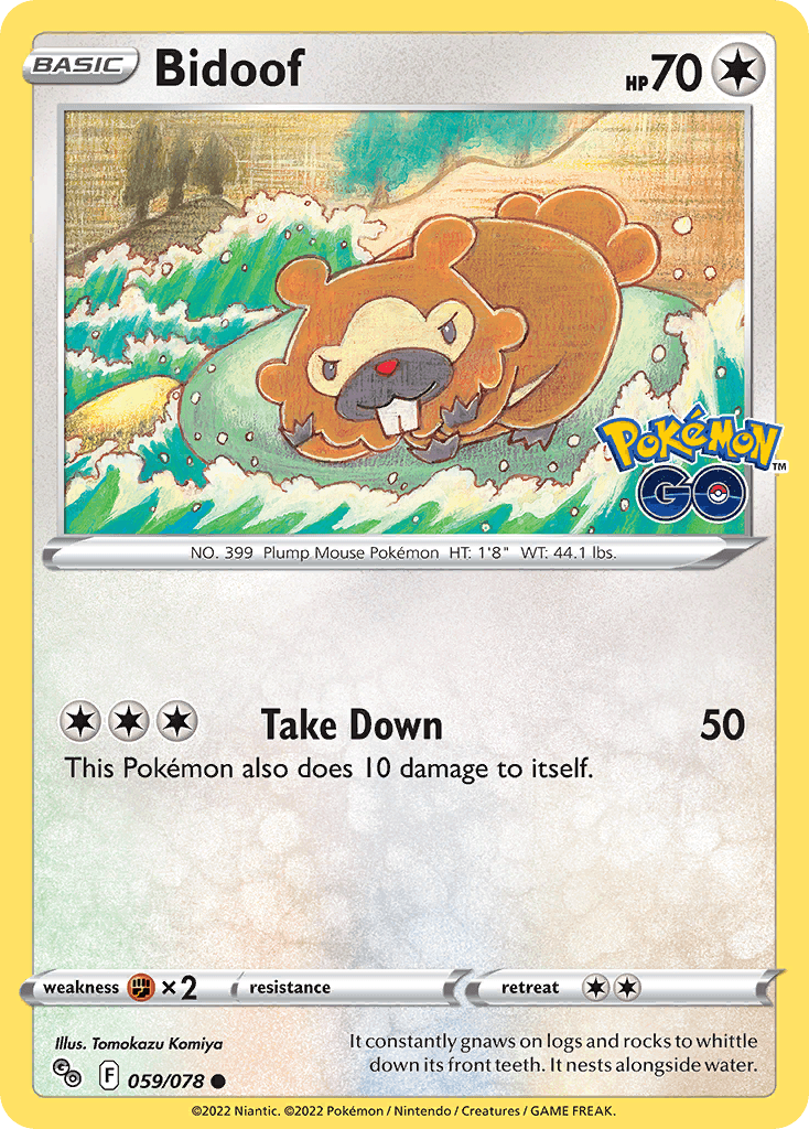 Bidoof Pokémon GO card