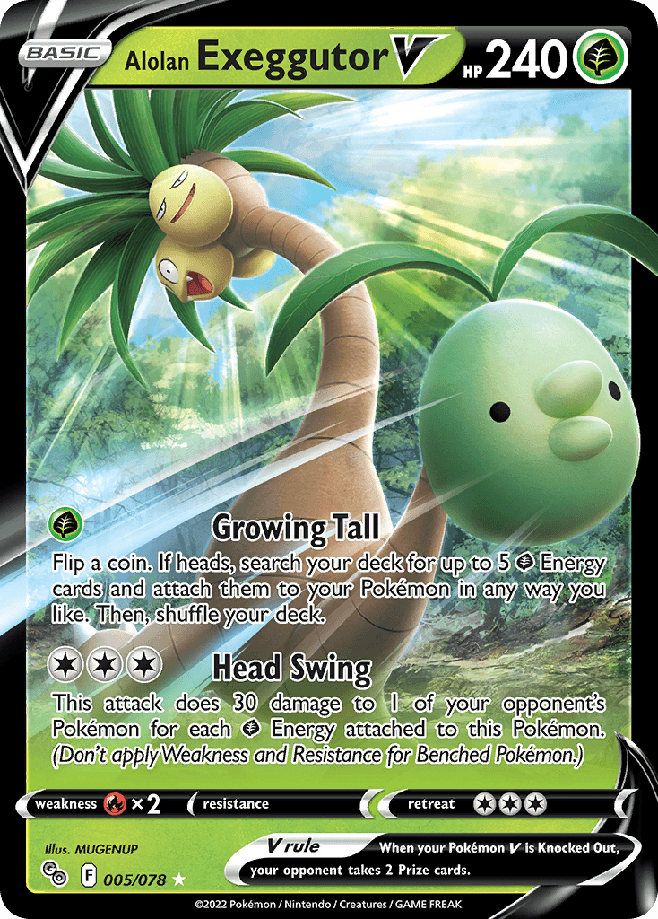Alolan Exeggutor V Pokémon GO card
