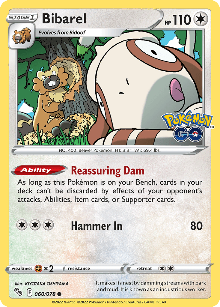 Bibarel Pokémon GO card