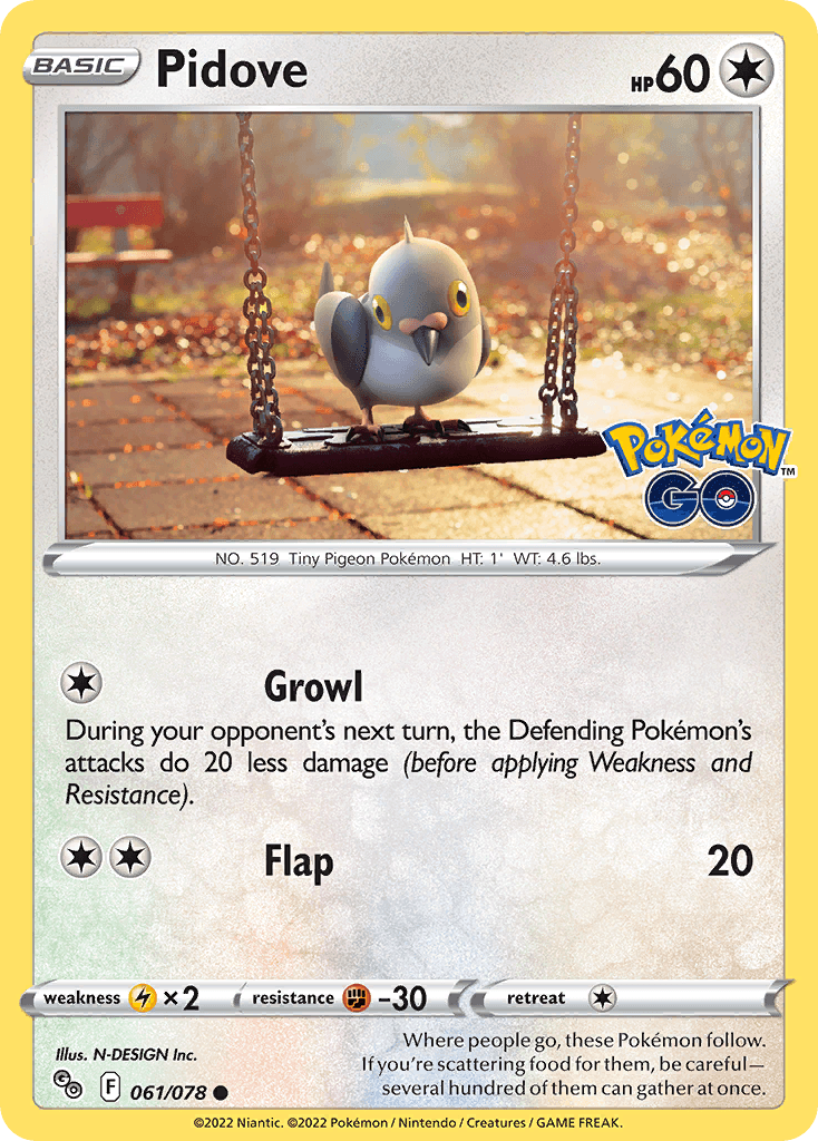 Pidove Pokémon GO card