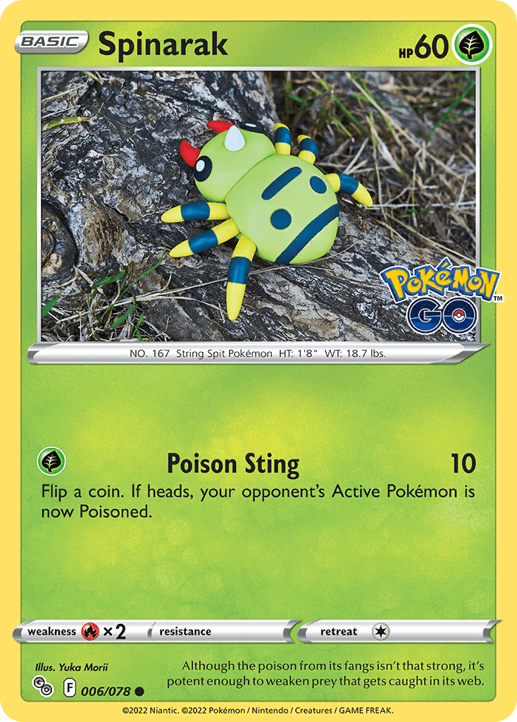 Spinarak Pokémon GO card
