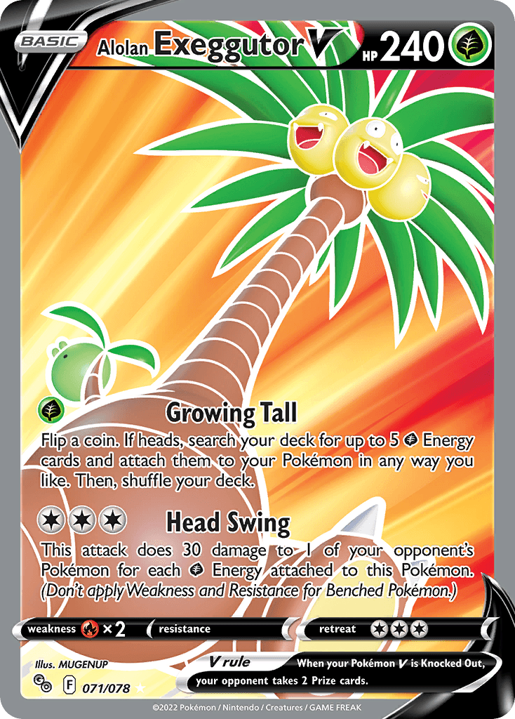 Alolan Exeggutor V Pokémon GO card