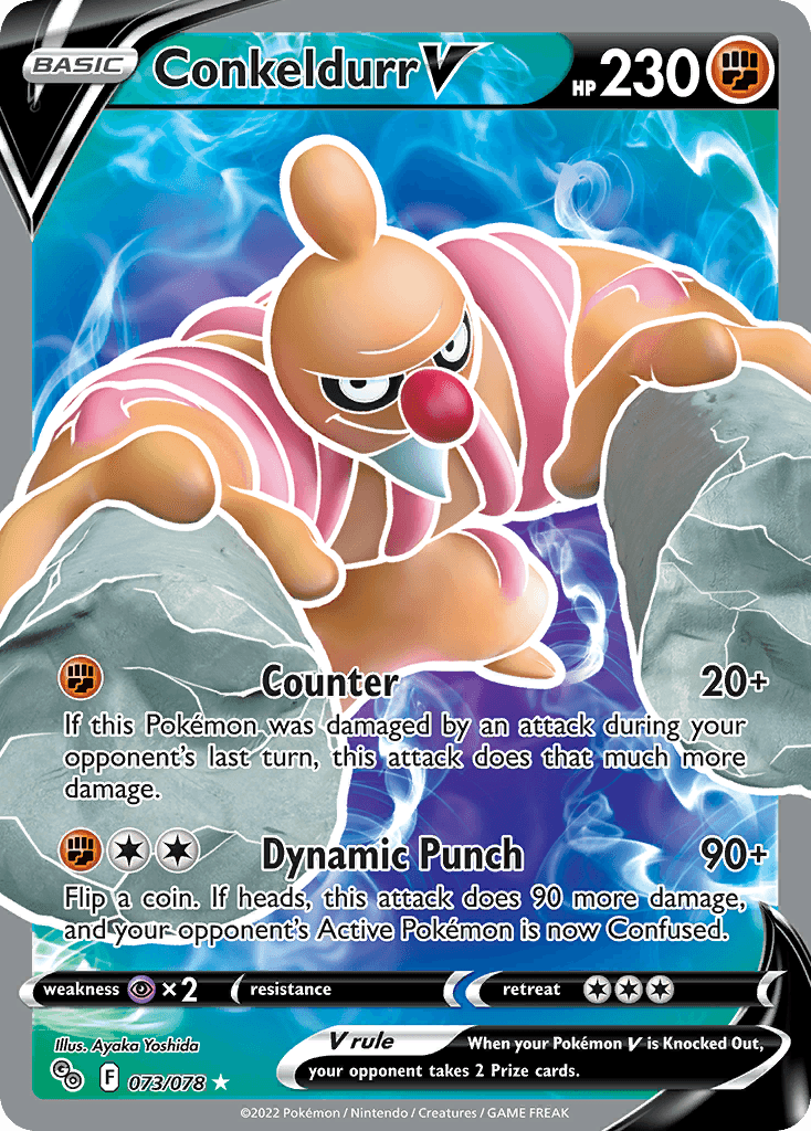 Conkeldurr V Pokémon GO card