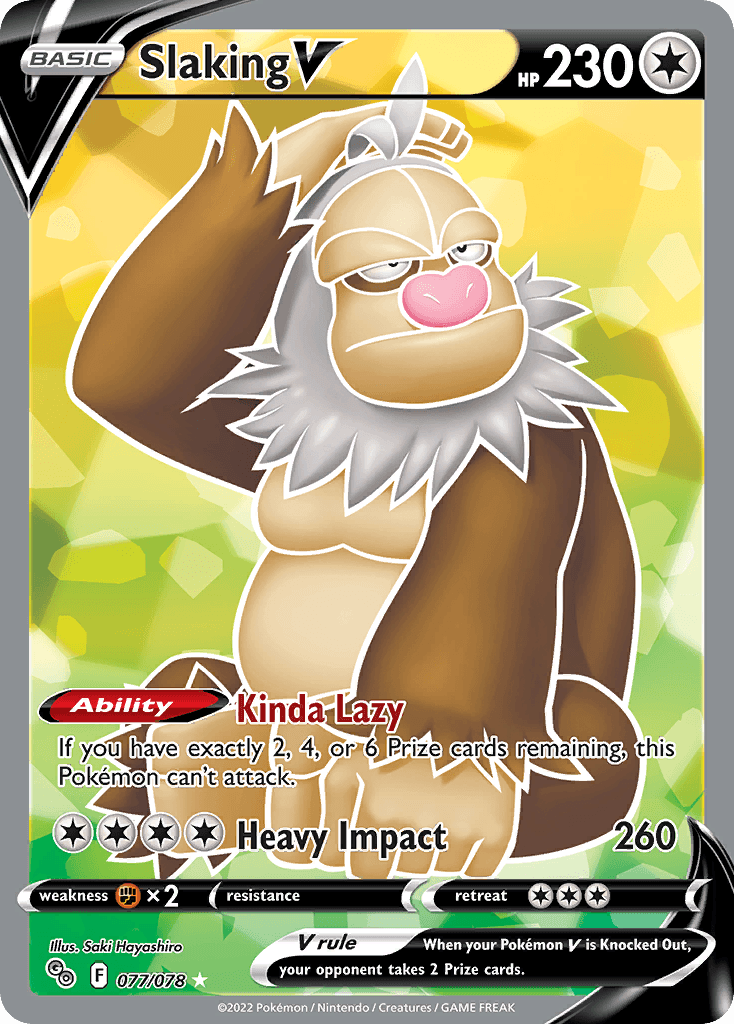 Slaking V Pokémon GO card